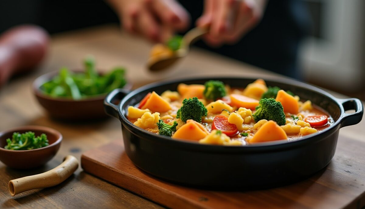 Délice croustillant : Gratin de pommes de terre et brocoli relevé au chorizo